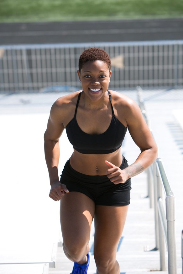 black girl jogging
