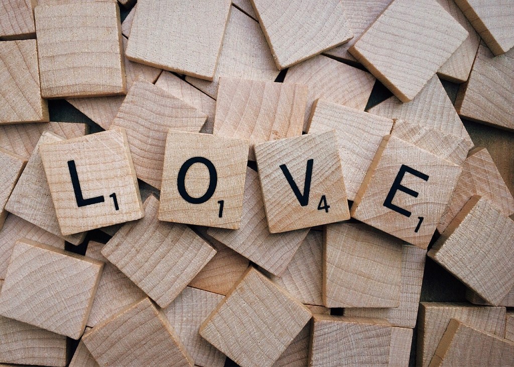 love, scrabble, words